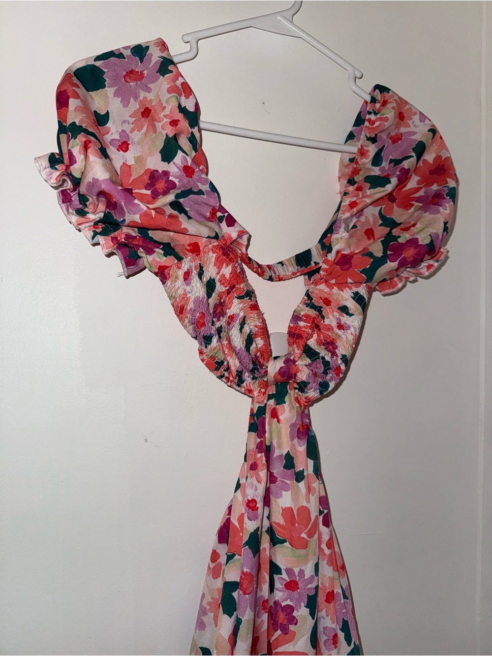 shein floral dress with openings
